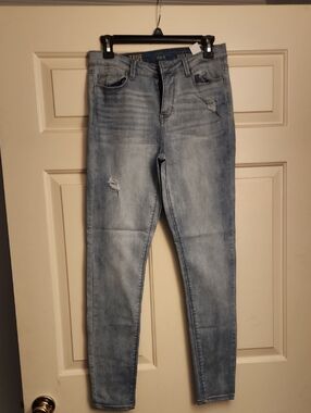 True Grit Light Blue Distressed Skinny Jeans